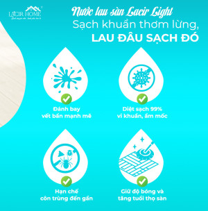 Nước lau sàn Lacir Light hương bạc hà Bắc Cực (Can 3.4kg)