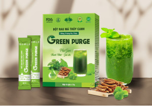 Bột rau má thủy canh đông trùng hạ thảo (Green Purge) Hộp 15 gói