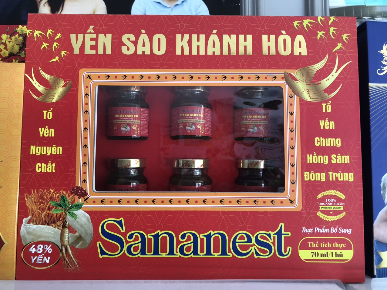 Tổ Yến Chưng Hồng Sâm - Đông Trùng set 6 lọ 70ml