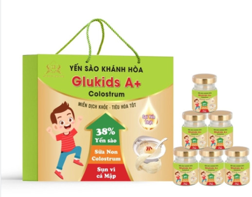 Yến Sào thượng hạng Glukids A+ Colostrum hộp Vua Yến 6 lọ x 70ml