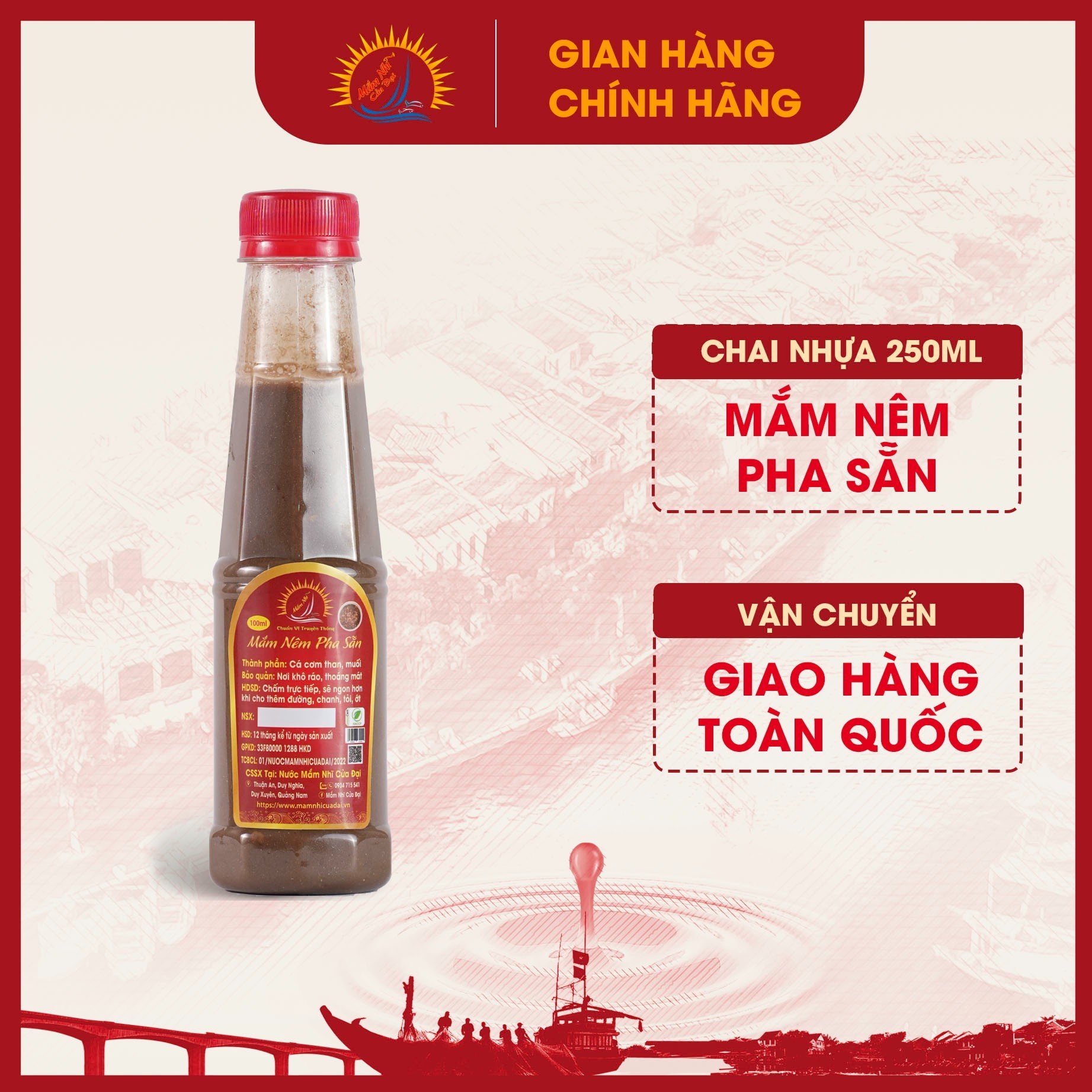 Nước mắm nêm cửa đại chai nhựa 250ml