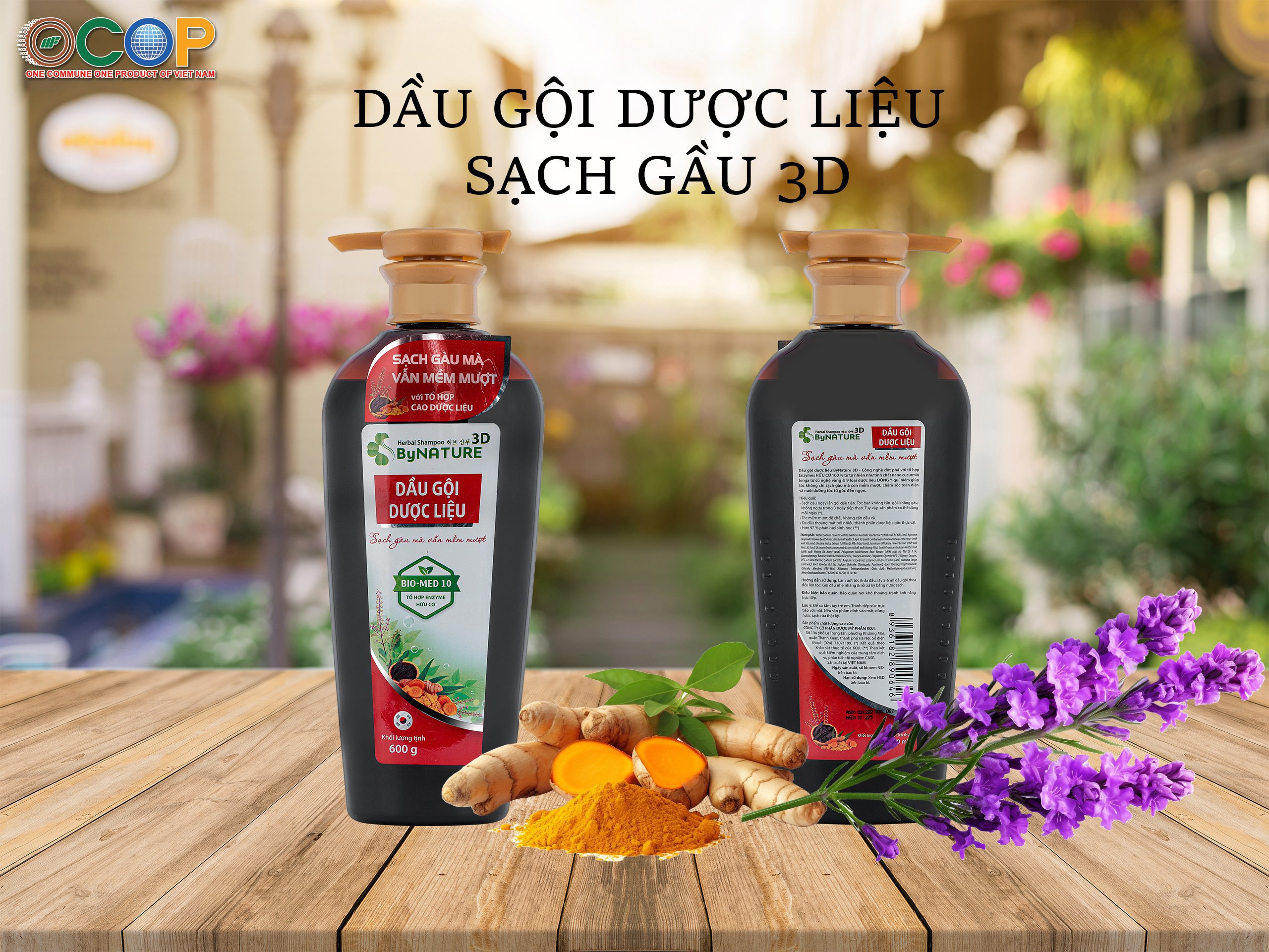 Dầu gội dược liệu ByNature 3D 600g